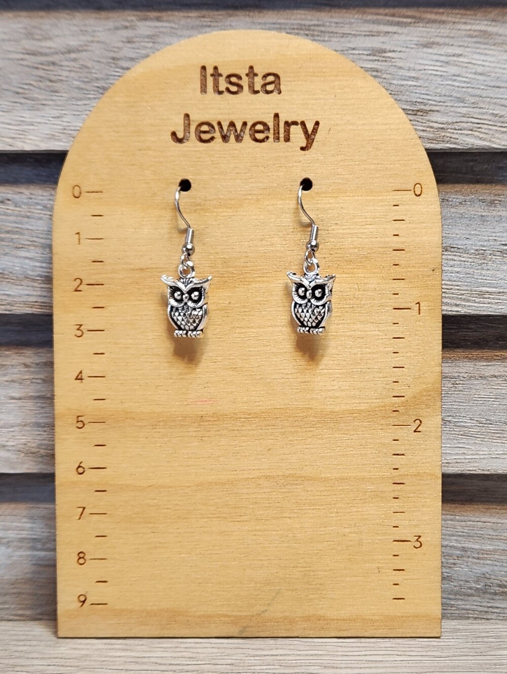 Owl Earrings On Stainless Steel French Earwires A04